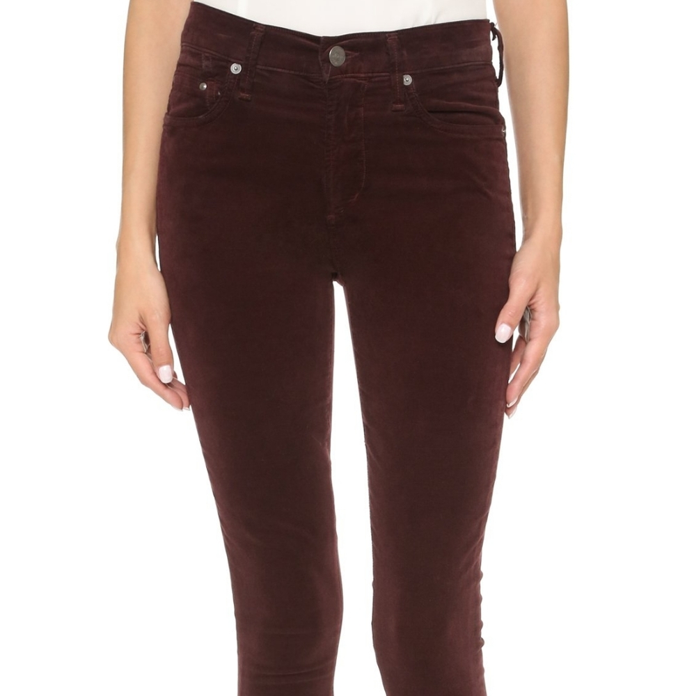 Citizens of Humanity Rocket Burgundy Red Velveteen High Rise Skinny Jean size 29 - Picture 2 of 9